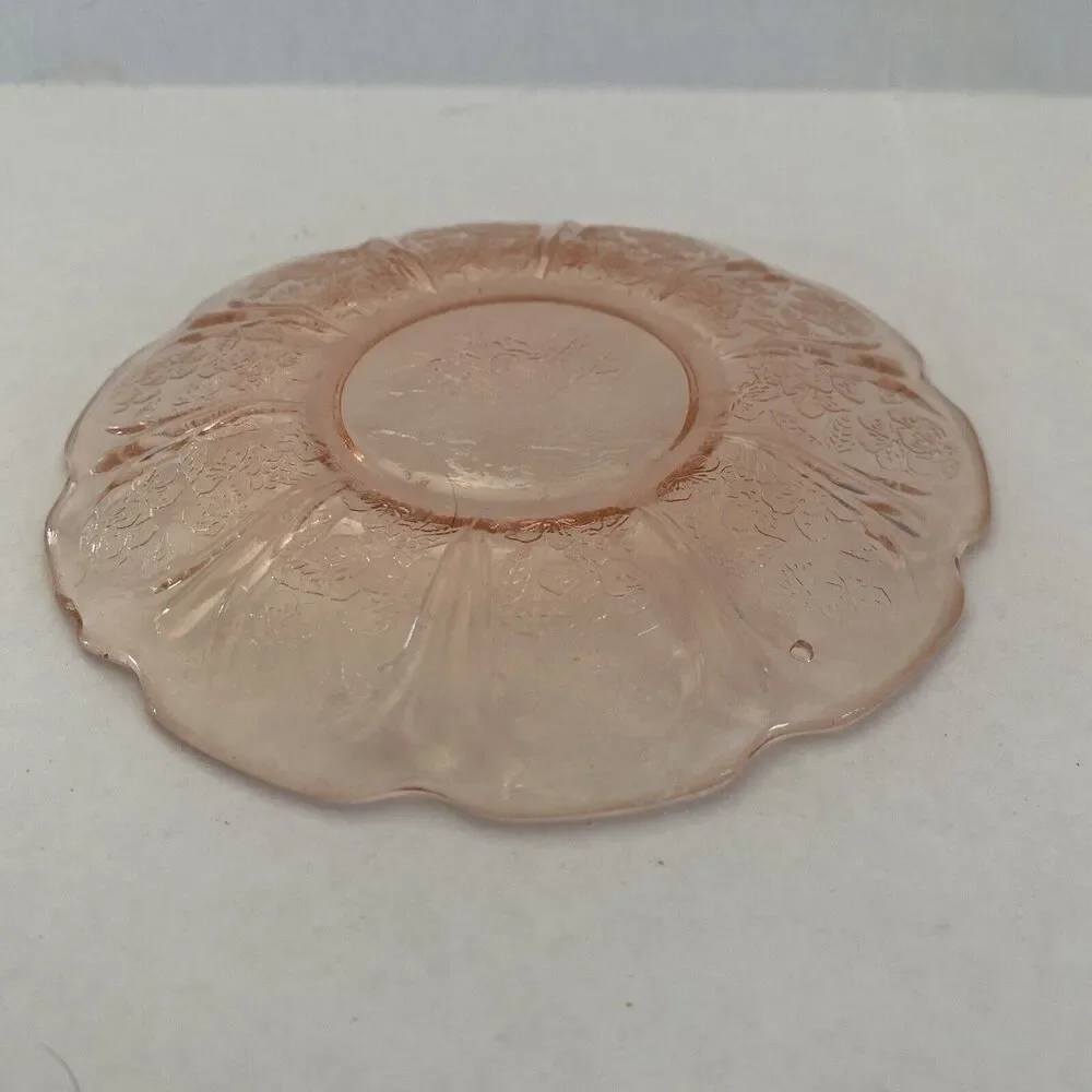1 JEANETTE ??CHERRY BLOSSOM PINK DEPRESSION GLASS SAUCER 41/2